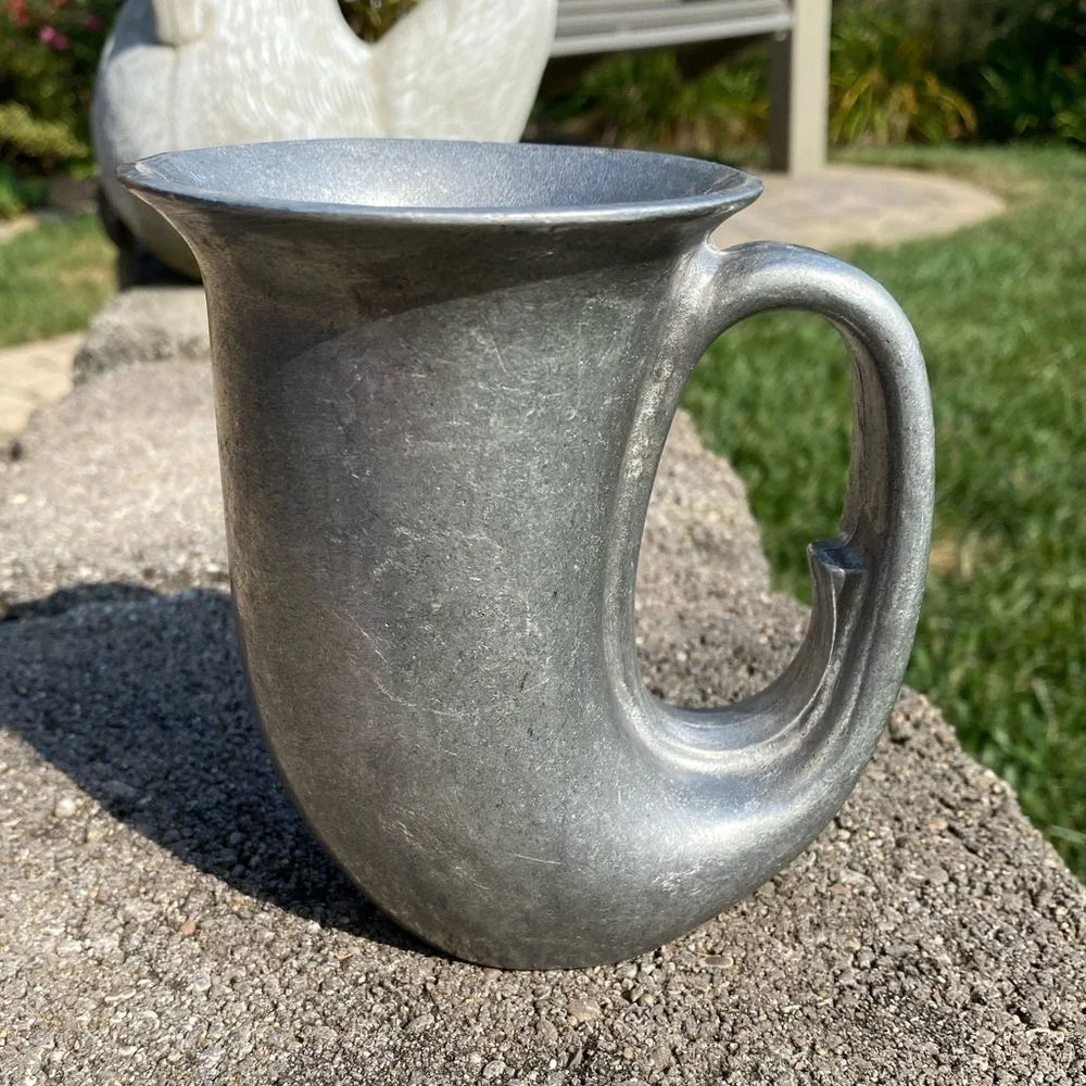 WILTON ARMETALE~VINTAGE~PEWTER BUGLE BEER STEIN~ENGRAVED ‘M’~ MADE IN USA ~G21